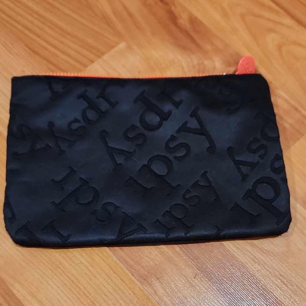 Ipsy Black and Orange Makeup Bag